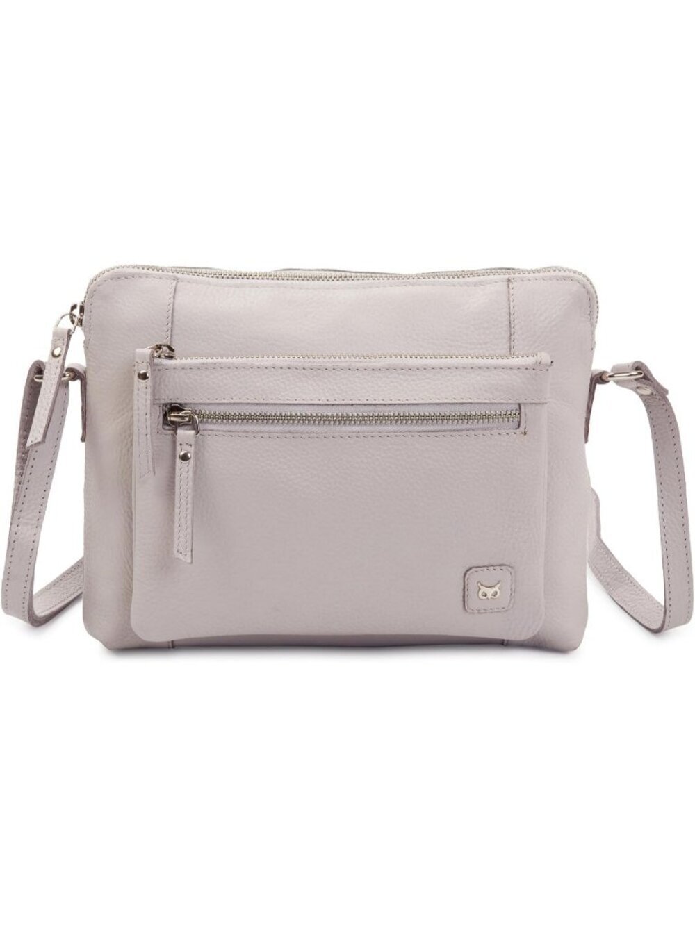 Women's Ice Grey Genuine Leather Sling Purse with Adjustable Strap Crossbody bag
